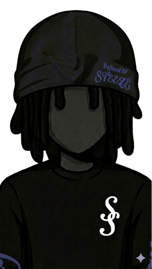 BLUE "DEFINED BY STEEZE" SATIN LINED SKULL CAP