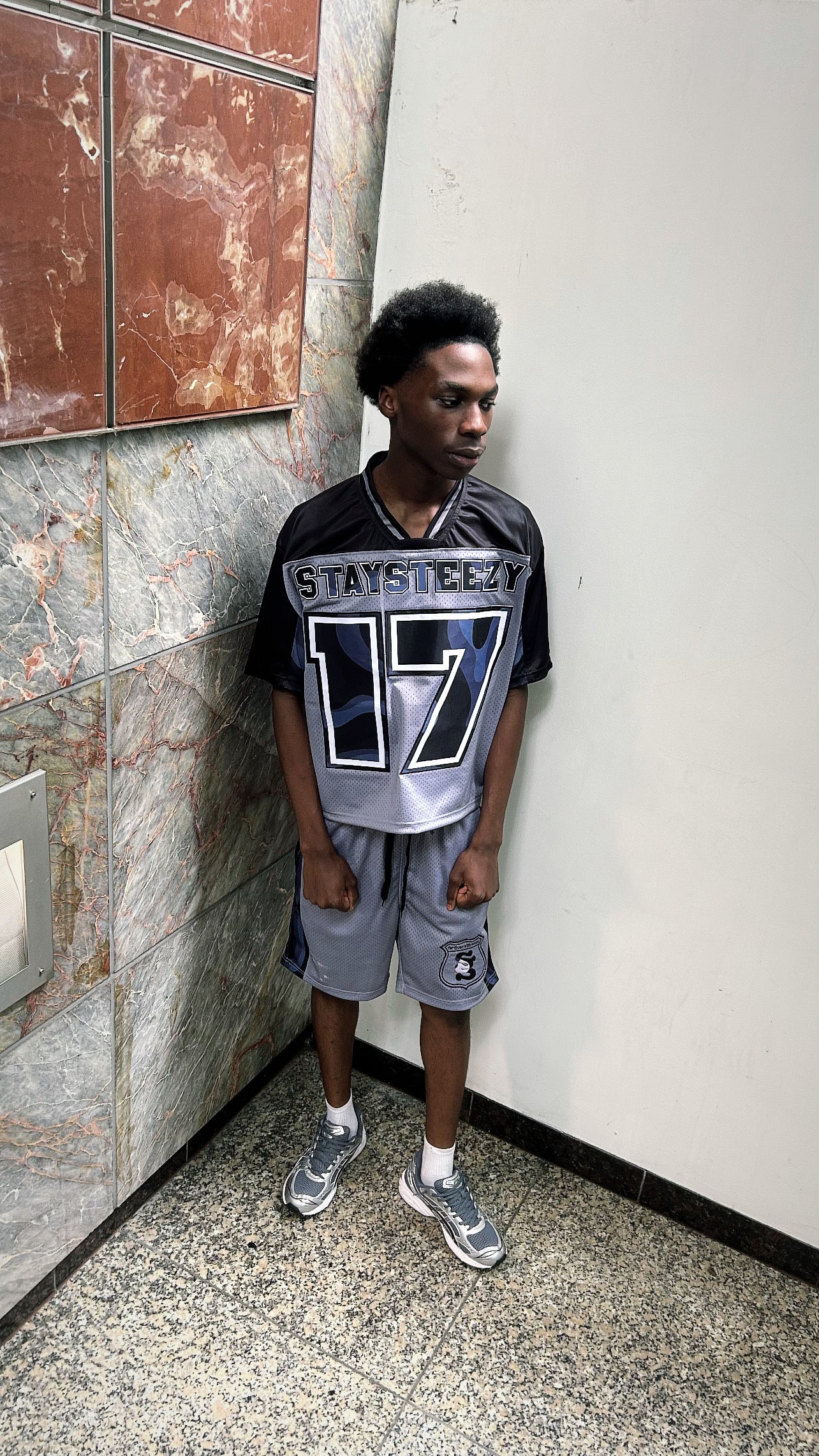 "NAVY CAMO" SS JERSEY TOP