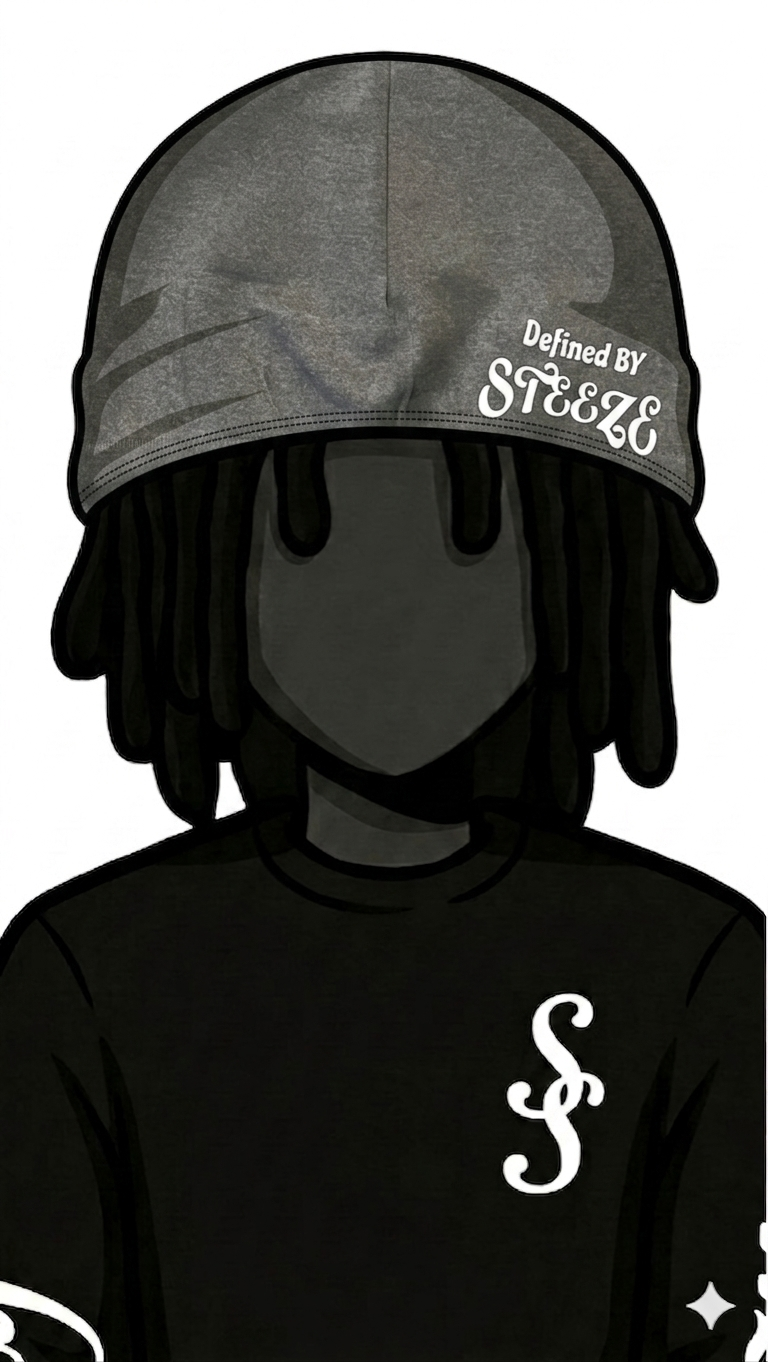 GREY “DEFINED BY STEEZE” satin lined skull cap