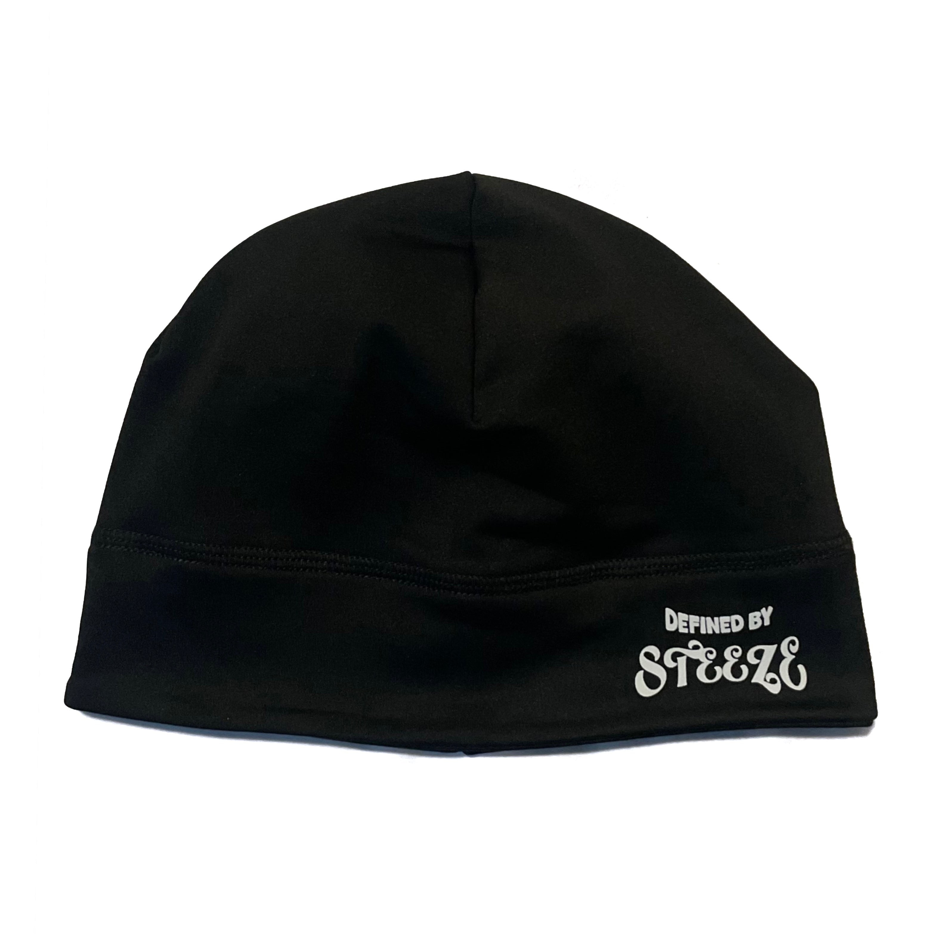 spandex “DEFINED BY STEEZE” satin lined skull cap