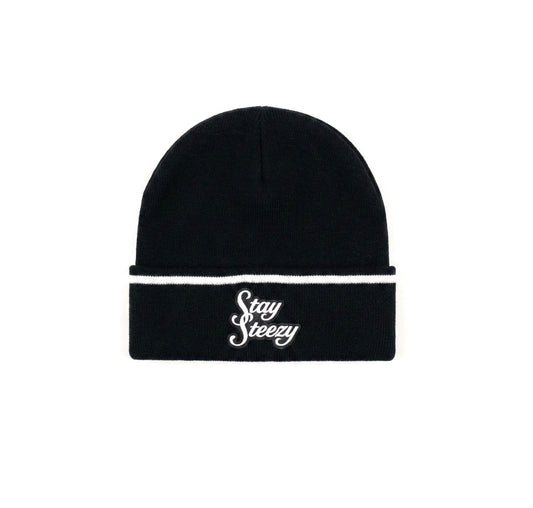 Black Double S Logo Beanie (PREORDER)