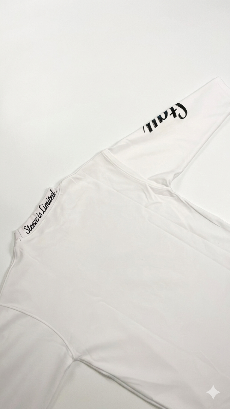 White Elegant Double S Long Sleeve