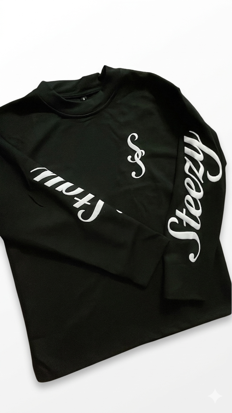 Elegant Double S Black Long Sleeve