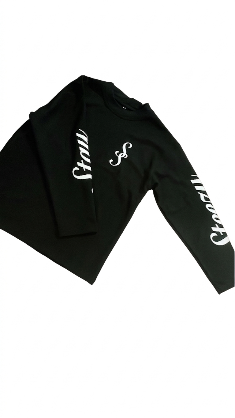 Elegant Double S Black Long Sleeve
