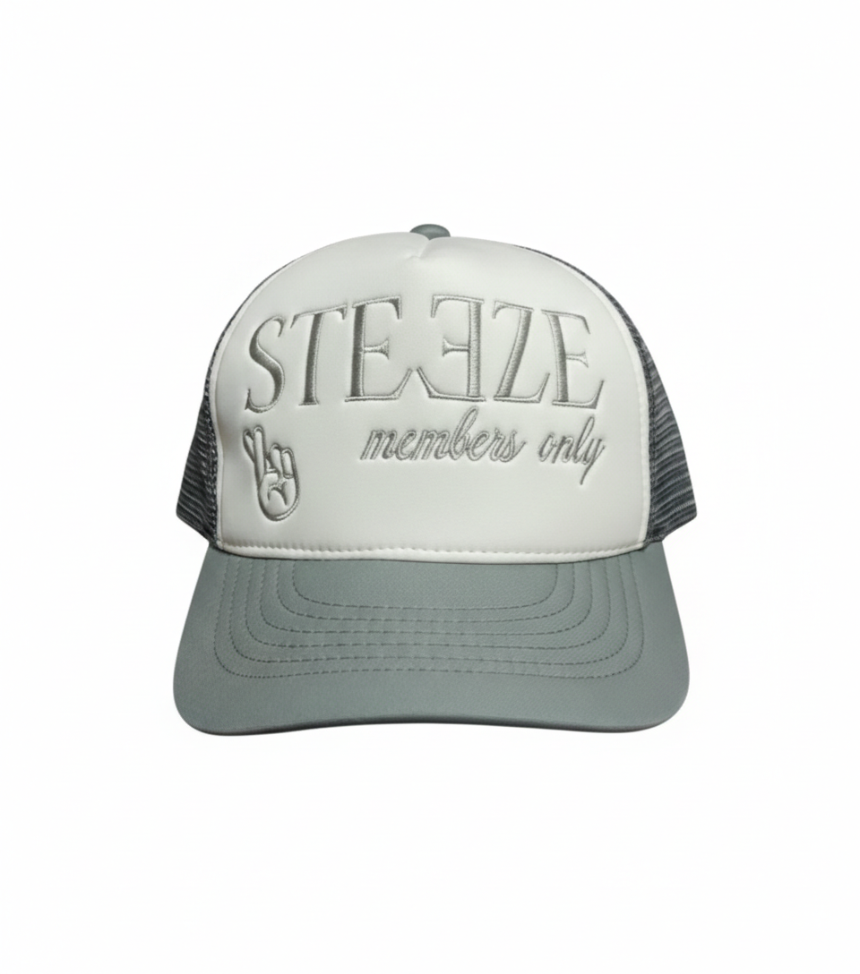 Cool Grey “MEMBERS ONLY” trucker