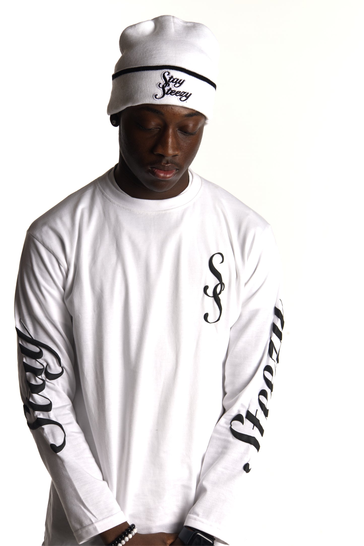 White Elegant Double S Beanie